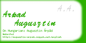 arpad augusztin business card